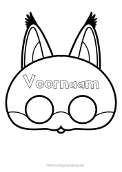 Kleurplaat aanpassen Masker Carnaval Knipwerk voor kinderen Papieren speelgoed