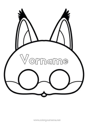 Malvorlage anpassen Maske Karneval Ausschneiden für Kinder Papier-Spielzeug