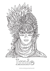 Kolorowanka do personalizacji Przebranie Maska Złożone kolorowanki