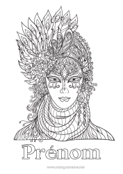 Coloriage à personnaliser Déguisement Masque Coloriages complexes