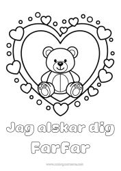 Gratis färgläggning Björn Hjärta Söt Jag älskar dig. Björnungar Stort hjärta 