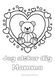 Gratis färgläggning Björn Hjärta Söt Jag älskar dig. Björnungar Stort hjärta 