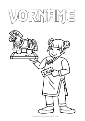 Malvorlage anpassen Pferd Chinesisches Neujahr Bauernhoftiere 2026