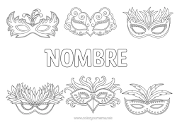 Colorear para personalizar Disfraz Careta Carnaval