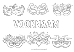 Gratis kleurplaat Vermomming Masker Carnaval