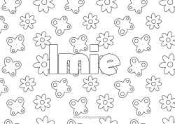 Kolorowanka za darmo Kwiaty Wiosna Motyl Owady Tło dekoracyjne