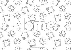 Desenho grátis Flores Primavera Borboleta Insetos Fundo decorativo