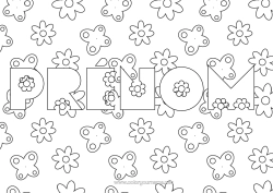 Coloriage à personnaliser Fleurs Printemps Papillon Insectes Fond décoratif