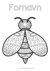 Gratis fargelegging Bie Zentangle Insekter