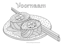 Gratis kleurplaat Japan Complex Kleurplaten Sushi