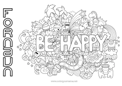 Gratis farvelægning Kawaii Positiv