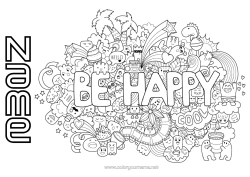 Free colouring Cute Positive
