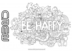 Free coloring Kawaii Positive