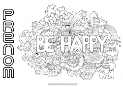 Coloriage gratuit Kawaii Positif