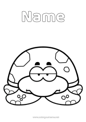Free coloring Kawaii Turtle Reptiles Cartoon Tortoise