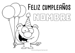 Colorear gratis Monstruo Llevar Cumpleaños Globos Mensaje de feliz cumpleaños (inglés) Animales del bosque Cartoon