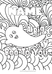 Colouring to customise Ghost Halloween Boo
