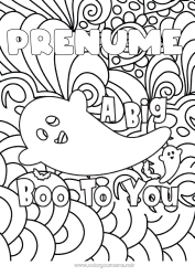 Pagină de colorat gratuită Fantomă Halloween