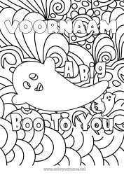 Gratis kleurplaat Spook Halloween