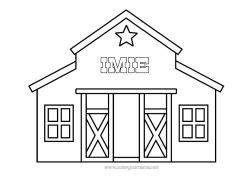 Kolorowanka za darmo Farma Zawody na farmie Stodoła