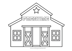 Pagină de colorat gratuită Ferma Meserii agricole Grajd