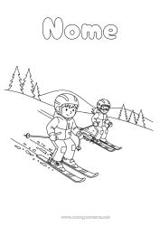 Desenho grátis Neve Esqui Esportes de Inverno Montanha