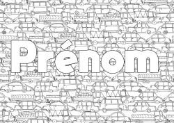 Coloriage à personnaliser Camion Véhicules Voiture Voiture de course Doodle Van Camions et véhicules utilitaires Voitures, vans et camping-cars Véhicules de course et circuits Fond décoratif