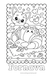 Gratis fargelegging Hjerte Søt Rev Skogsdyr Croissant