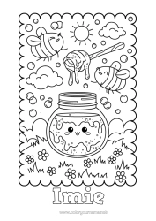 Kolorowanka za darmo Uroczy Pszczoła Owady Miód