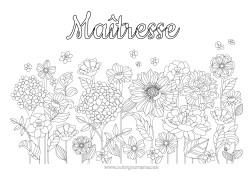 Coloriage gratuit Fleurs Printemps Marguerite