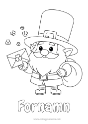 Gratis färgläggning Klee Irland Sankt Patriks fest Leprechaun Kuvert