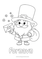 Gratis farvelægning Kløver Irland Sankt Patricks Dag Leprechaun Kuvert
