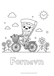 Gratis fargelegging Søt Sykkel Tohjulinger Pizza