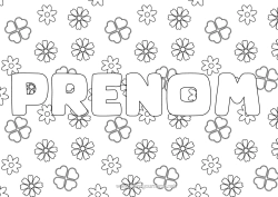 Coloriage à personnaliser Fleurs Trèfle Fond décoratif