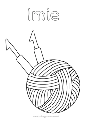 Kolorowanka za darmo Kłębki wełny Szydełkowanie