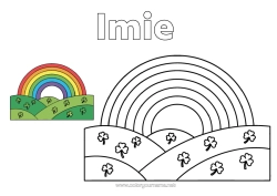 Kolorowanka za darmo Koniczyna Tęcza Łatwe kolorowanki Kolorowanie z wzorem
