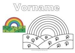 Malvorlage anpassen Kleeblatt Regenbogen Einfache Ausmalbilder Ausmalen mit Vorlage