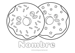 Colorear gratis Kawaii Donuts