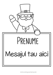 Pagină de colorat gratuită Sărbătoarea Sfântului Patrick Pălărie Plăcuță