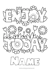 Free colouring Flowers Positive