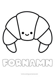 Färgläggningssida att anpassa Söt Lätta Målarbilder Croissant