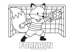 Gratis farvelægning Fodbold Ræv Skovens dyr Holdidræt Fodboldspiller fodboldspillerinde Målmand