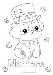 Colorear para personalizar Perro Trébol Día de San Patricio Sombrero Perros y gatos