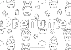 Pagină de colorat gratuită Drăguț Ouă de Paște Fundal decorativ