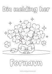 Gratis fargelegging Sjanse Klover Vase Bukett