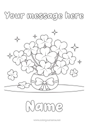 Coloring to customize Luck Clover Vase Bouquet