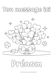 Coloriage à personnaliser Chance Trèfle Vase Bouquet