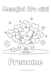 Pagină de colorat gratuită Șansă Trifoi Vază Buchet