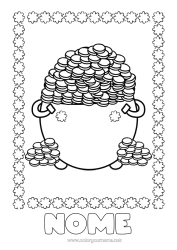 Desenho para personalizar Caldeirão mágico Trevo Peças