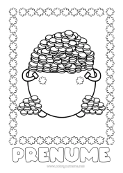 Pagină de colorat gratuită Cazan magic Trifoi Piese